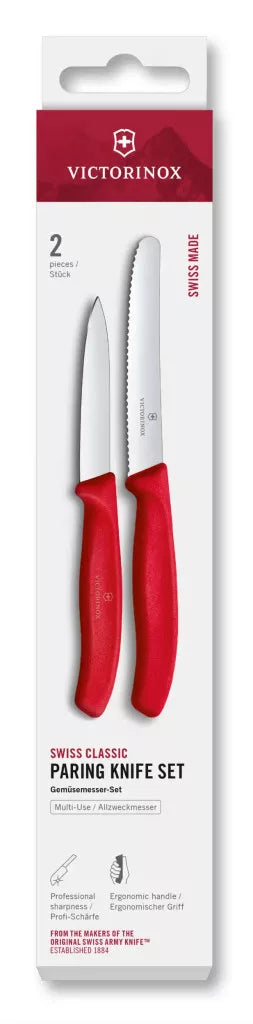 Swiss Classic Breakfast and Paring Knife Set, 2 Pieces – Chili Red