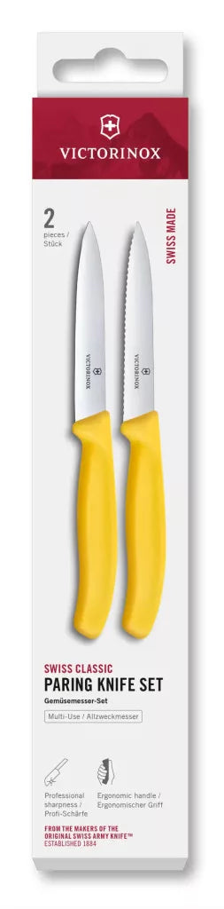 Swiss Classic Paring Knife Set, 2 Pieces – Yellow