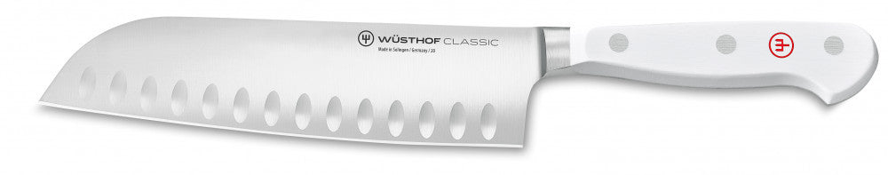 Classic White Santoku 17 cm Ribbed in Gift Box