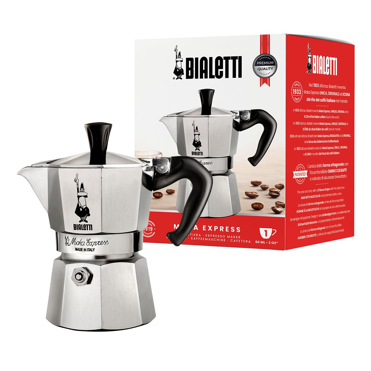 Moka Express Coffee Maker, 1 Cup