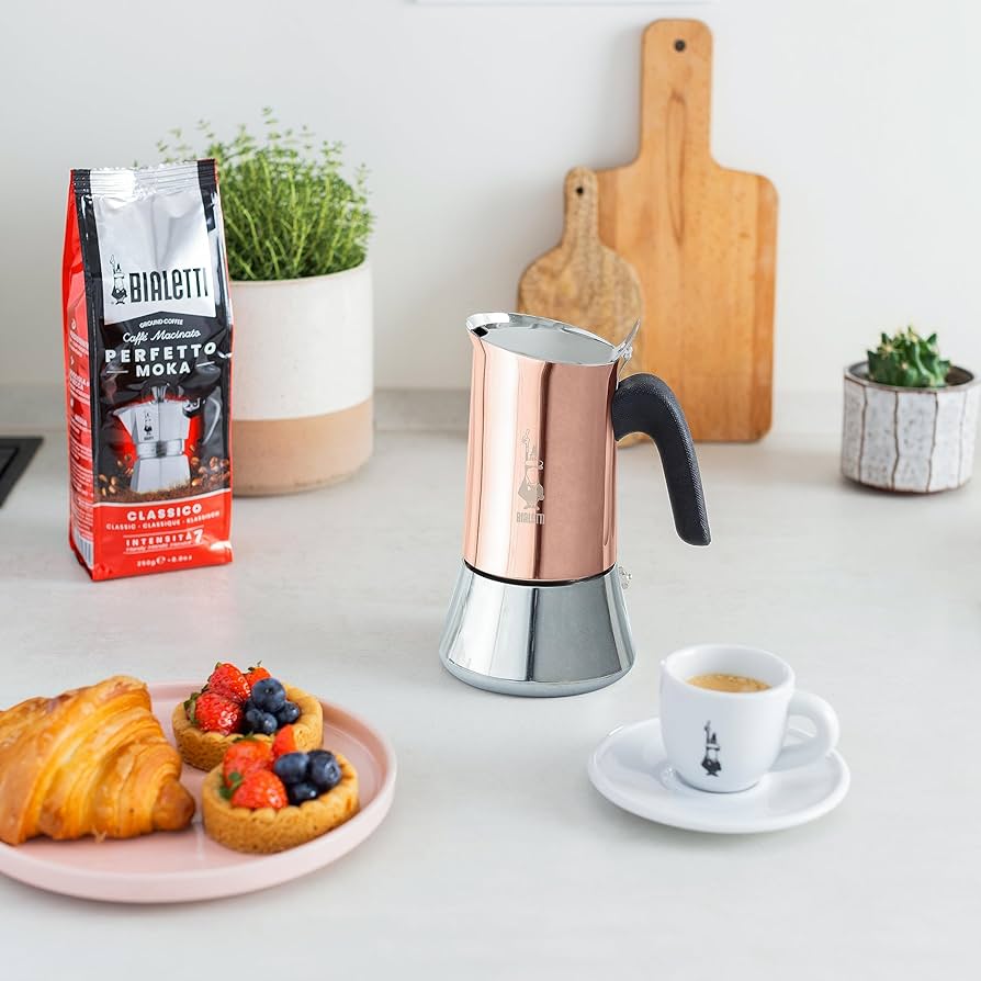 Venus Induction Stovetop Espresso Maker, 4 Cup – Copper