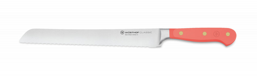 Classic Colour Bread Knife 23 cm Double Serrated Coral Peach