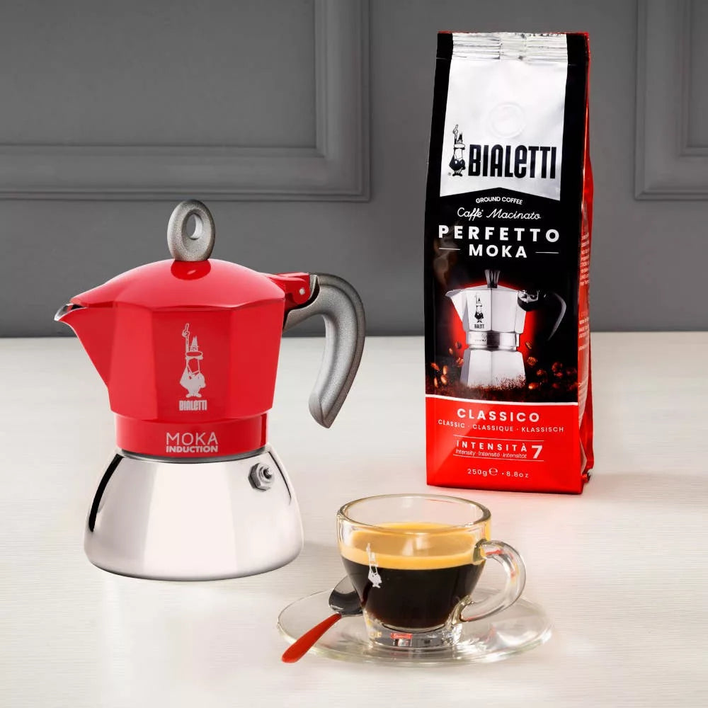 Moka Induction Coffee Maker, 4 Cup – Red