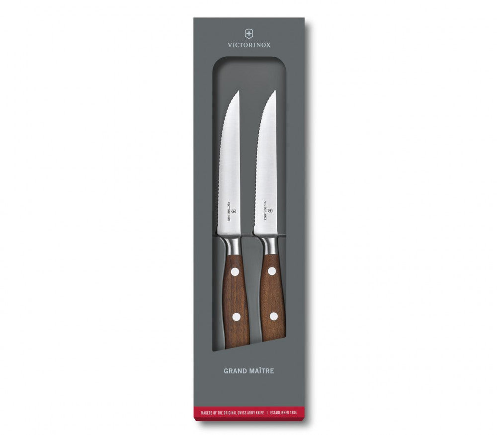 Grand Maitre Wood Steak Knife Set 2 pcs 12 cm